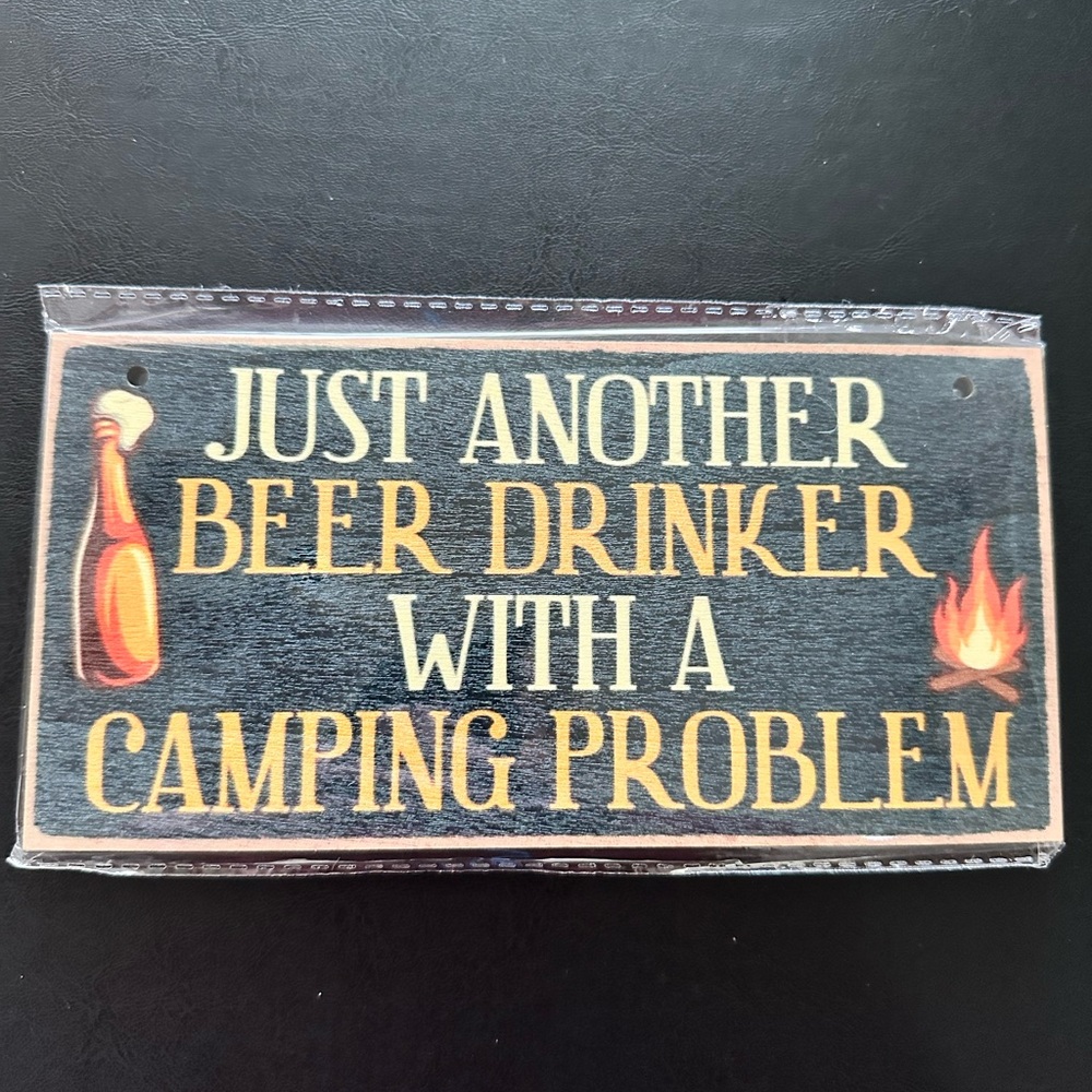 Rustic Beer Drinker Camping Wall Sign